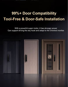 Porte de sécurité intelligente entièrement automatique pour maison connectée, étanche IP65, avec reconnaissance faciale et empreintes digitales, visiophone et serrure à code. - Product Image 2