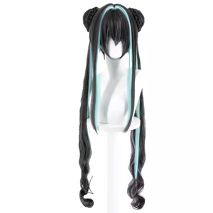 Parrucca Lunga Nera e Verde per Costume da Sirena Anime per Donna, Festa di Halloween GAHC-031 - Product Image 5