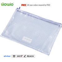 Pochette zippée en maille imperméable personnalisée UIOWIO, sacs de documents en plastique A4 A5, fournitures de rangement durables pour l'école et le bureau