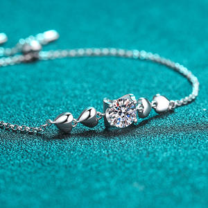 Wholesale Premium <b>Bracelets</b> 925 Sterling Silver Jewelry 1 Carat Moissanite Diamond Tennis <b>Bracelet</b> <b>Adjustable</b> for Women - Product Image 4