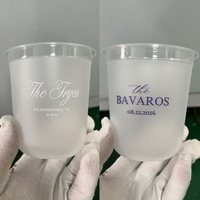 Vasos de Plástico de 12oz para Bodas, Gruesos y Transparentes, con la Frase 'Happily Ever After', 'Mr and Mrs', 'Just Married', para Decoración de Despedidas de Soltera