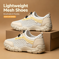 Chaussures de randonnée respirantes pour hommes en maille ajourée, séchage rapide, antidérapantes, à semelle épaisse, pour la marche en extérieur