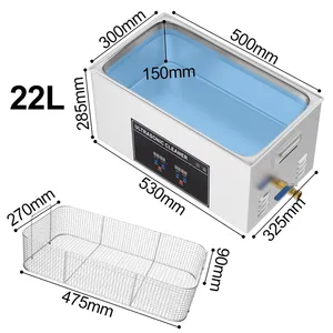 <span class=keywords><strong>Bain</strong></span> <span class=keywords><strong>à</strong></span> ultrasons 22L 110V/220V pour nettoyage de carburateurs et pièces de moteur, machine de nettoyage ultrasonique 600W/900W - Product Image 3