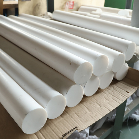 Polytetrafluoroethylene High Temperature Resistant Custom Machined, White Solid PTFE Liner Rod