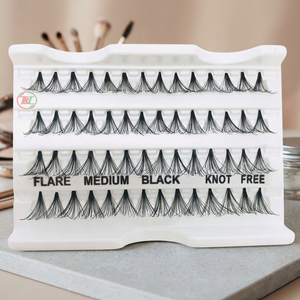 Vietnam <b>Individual</b> False cluster Eyelashes Synthetic Made Natural Soft Pink White Tray knot free - Product Image 5