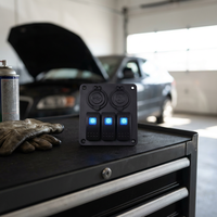 Nouveau panneau de commutation à bascule 3 pôles 3 modules avec prise d'alimentation 3.1A double USB certifié CE pour bateau et voiture