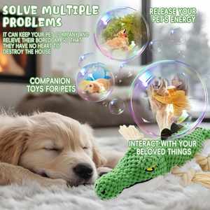 Juguetes Masticables para Perros 2025, Diseño de Cocodrilo, Duraderos, con Sonido, Interactivos, con Papel Arrugado, para Cachorros en Fase de Dentición - Product Image 2