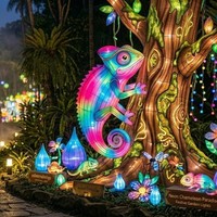Décoration interactive de lanternes pour parc d'attractions Vivid, pour le Nouvel An, utilisation intérieure/extérieure, spectacle de lumière pour parc à thème