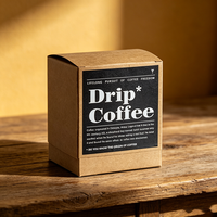 Boîte à café en papier kraft avec logo personnalisé, boîte en carton pliable pour sachets de café à suspendre et emballages de café