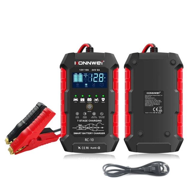 Portable Smart 24V 5A 12V 10A 150W Quick Car Battery Charger With Summer Winter Mode for Lead Acid LiFePO4 Batteries