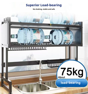 Scaffale Multifunzionale per Cucina - Organizzatore per Lavello in Acciaio al Carbonio a Doppio Livello per Verdure, Ciotole, Piatti, Spezie, Asciugatura e Drenaggio - Product Image 4