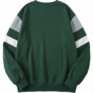 Sudadera Urbana Personalizada para Mujer, Cuello Redondo, Verde, Invierno, Estilo Urbano, Estampado de Letras en la Parte Delantera, Mangas con Bloques de Color, Tejido Premium - Product Image 2