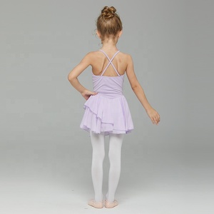 Fait sur commande enfants Lilas Mignon Fronde Dos <span class=keywords><strong>Nu</strong></span> <span class=keywords><strong>Ballet</strong></span> Danse Justaucorps Avec Jupe Pour Filles En Bas Âge - Product Image 4