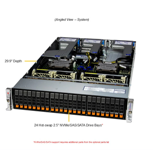 Máy chủ Như-2125hs-tnr 2U Hyper với 24 Hot-Swap 2.5 "Vịnh NVMe/SATA và 1 PCIe 5.0 X16 khe cắm - Product Image 1