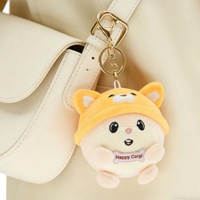 Porte-clés en peluche mini kawaii personnalisé, jouet anti-stress en forme de hamster de dessin animé, vente en gros OEM pour breloque de sac, cadeau mignon