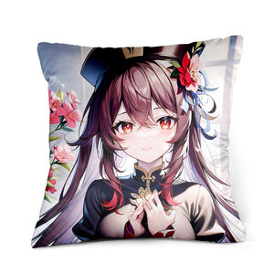 Juego Genshin <span class=keywords><strong>Ganyu</strong></span> 18 "x 18" pulgadas funda de almohada y núcleo de almohada suave y acogedor resistente a las manchas cabello y piel regalo amigable - Product Image 4