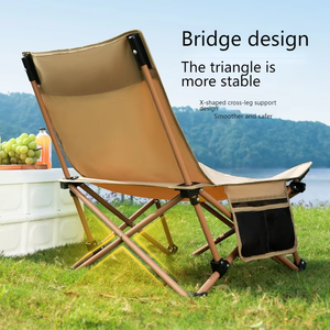 Comfortable Moon Chair Camping Folding Outdoor Lounge Reclining Beach Chair with Durable Metal Frame <b>Portable</b> Garden <b>Bed</b> - Product Image 6