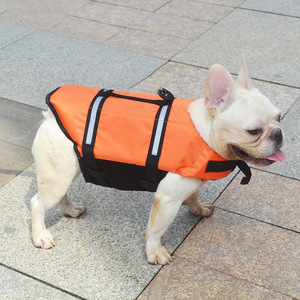 Dog Life Jacket Orange Reflective Strips Buoyancy For <b>Small</b> Medium Large Dogs Drifting Outdoor Use - Product Image 1
