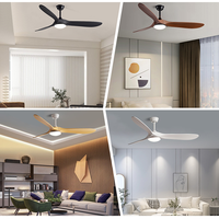 Style minimaliste ABS 3 lames 52/60 pouces moderne moteur à courant continu LED ventilateur de plafond avec télécommande lumineuse pour salon