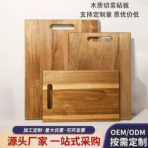 Acacia <b>Wood</b> Cutting Board 2.0cm Thick Rectangle With Handle Kitchen Chopping <b>Block</b> Solid <b>Wood</b> - Product Image 2