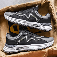 Chaussures de sport respirantes pour hommes, légères, à plateforme amortissante, à lacets, patchwork, mode décontractée, chaussures de marche pour tous les jours