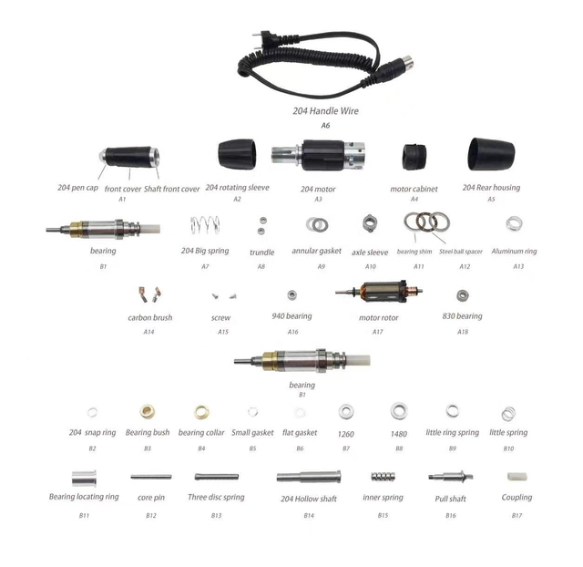 Langma High Quality Electric Micro Motor Nail Drill Parts Plastic Barrel Handle Cross Joint Spring Spare Handles 10000rpm