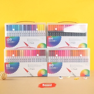Popüler seçilebilir profesyonel 24-120 renkler Daul İpucu sanat boyama kalemler için çift İpucu fırça Marker kalem seti ressam resim kalemi - Product Image 3