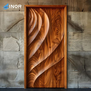 Porte d'entrée en verre de luxe avec décoration en cristal et cadre en aluminium pour appartement haut de gamme - Product Image 5