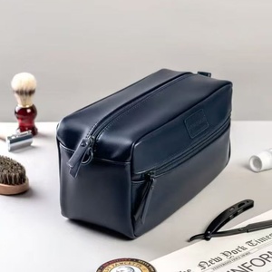 Mens Travel Toiletry Organizer, Water Resistant PU Leather Dopp Kit with Wristlet for Business Trips & Vacation - Product Image 2