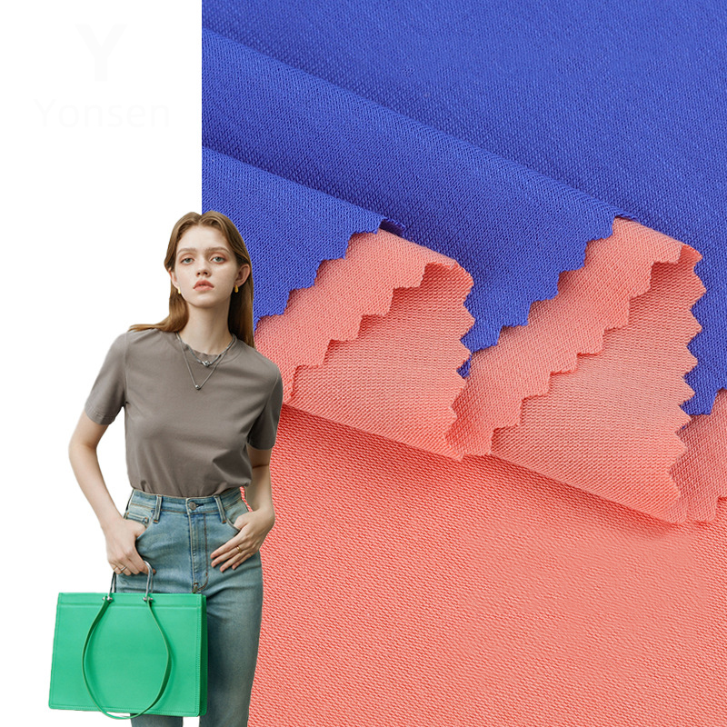 Тканевый материал для платьев, однотонная ткань из однотонного трикотажного трикотажа из вискозы и хлопка, 80%