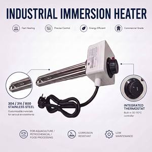 수중 히터 380V 물 가열 온도 조절기 SS304 가열 튜브 이머전 히터 6KW 산업용 - Product Image 1