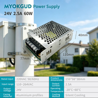 Alimentation à découpage 60W 24V 2.5A en aluminium, mini alimentation LED, idéale pour les équipements basse tension et les caissons lumineux