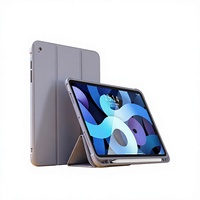 Étui de protection pliable pour iPad 11e génération avec emplacement pour stylet, design anti-chute, support et fixation magnétique, en polyester