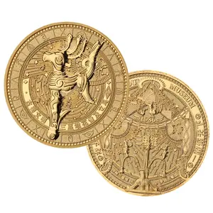 Venta caliente precio barato oro viejo desafío moneda monedas en blanco para grabar en caja
