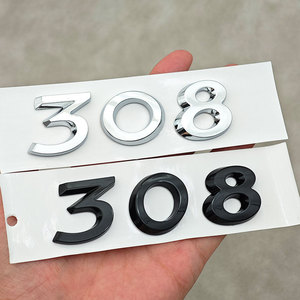 Numeri 3D in ABS Autoadesivi 206 207 301 307 <span class=keywords><strong>308</strong></span> 408 508, <span class=keywords><strong>Logo</strong></span> Emblema Adesivo per Bagagliaio Posteriore Auto, Badge Decalcomania per Accessori Peugeot - Product Image 2