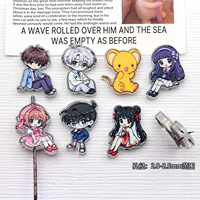 Pendentif en acrylique haute transparence version Q Card Captor Sakura, breloque de sac, pince à cheveux, stylo à bille, accessoires de décoration, vente en gros