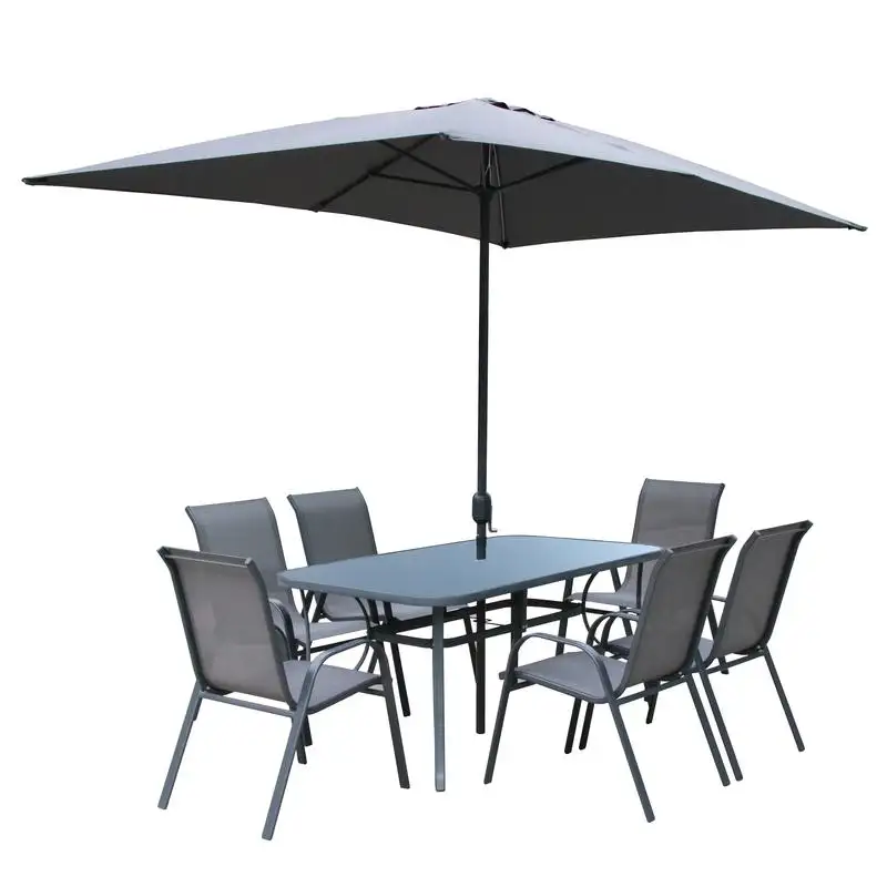 Veranda mobilya sandalye ve masa seti açık masa sandalye şemsiye