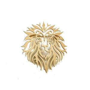 Broches créatives en forme de lion en acier inoxydable plaqué or et argent personnalisées pour femmes et hommes - Product Image 4