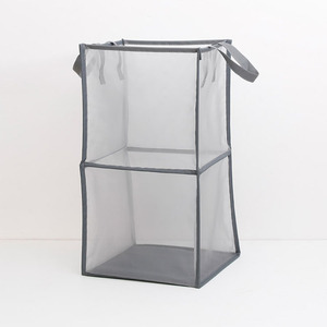 Logo personalizzato di Grande capacità cesti per la biancheria pieghevole vestiti sporchi sacchetto pieghevole 2 vano cesto della biancheria netto - Product Image 5