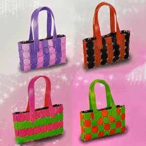 Bolsa Tejida de Punto con Parches de Colores Ecológica, Bolso Hecho a Mano, Mochila Artesanal, Bolso Arcoíris, <span class=keywords><strong>Kit</strong></span> de Manualidades para Niños, Juguete para Niños - Product Image 4