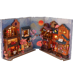 Kit de bricolage transfrontalier en bois à assembler en 3D, modèle de maison de type chalet, support de livre, jouet anti-stress pour garçons et filles de 14 ans et plus, Saint-Valentin - Product Image 2