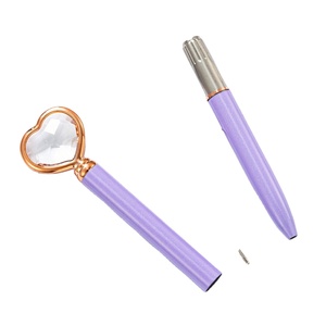 Promotional Metal Sports Body Logo <b>Pen</b> with Big Diamond Deco Top Crystal Heart Design 1.0mm Ballpoint - Product Image 4