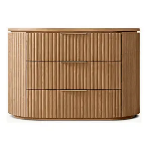 Modern Luxury Nightstand Bedroom Furniture Natural Oak Wooden Nightstand Bedside Cabinets