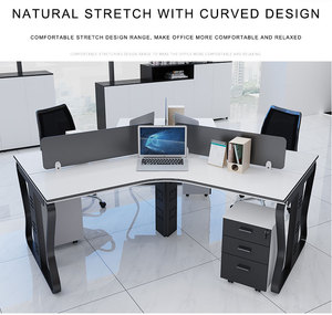 Thương Mại Đồ Nội Thất Văn Phòng Tủ Cong Văn Phòng Bàn <span class=keywords><strong>L</strong></span>àm Và Máy Trạm Chất <span class=keywords><strong>L</strong></span>ượng Cao 6 8 10 Người Nhân Viên Trạm - Product Image 4