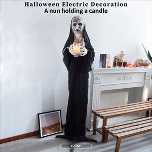 Decoración <span class=keywords><strong>de</strong></span> Halloween <span class=keywords><strong>de</strong></span> Monja Luminosa con Vela, Accesorio Espeluznante para Casa Encantada, Decoración <span class=keywords><strong>de</strong></span> Habitación <span class=keywords><strong>de</strong></span> Terror - Product Image 1