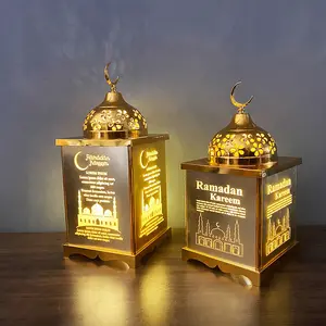 定制穆斯林拉马丹金属摩洛哥灯笼Eid Ramadan灯光装饰用于家庭蜡烛灯led灯笼装饰摩洛哥