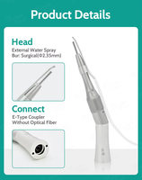 Pièce à main droite originale de micro-chirurgie à angle de 20 degrés pour outils chirurgicaux de dentisterie à turbine dentaire à basse vitesse