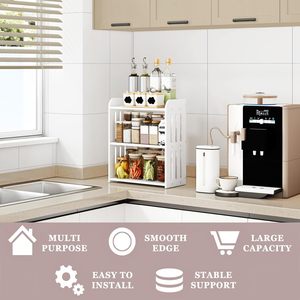 Oushumei Bathroom Countertop Storage Rack 3 Tier Rectangular Freestanding Durable Waterproof Moisture Proof Organized Storage - Product Image 3