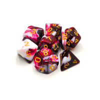 Lot de 7 dés polyédriques DND personnalisés en résine écologique peints à la main pour jeux de rôle sur table (Dungeons & Dragons)