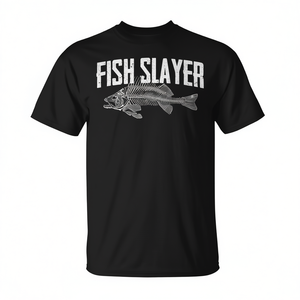 Camiseta de pesca Fish Slayer, color negro, unisex, talla para adultos S M L XL XXL - Product Image 2